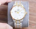 High Quality Replica Omega Different Colors 316 stainless steel strap /Genuine Leather Strap Different Colors Face Dial Silver Ceramic Bezel Men Watch 41*12mm